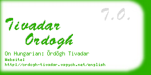 tivadar ordogh business card