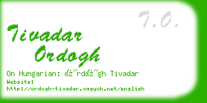 tivadar ordogh business card